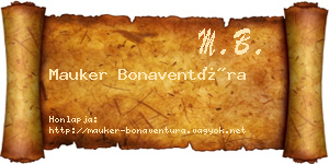 Mauker Bonaventúra névjegykártya